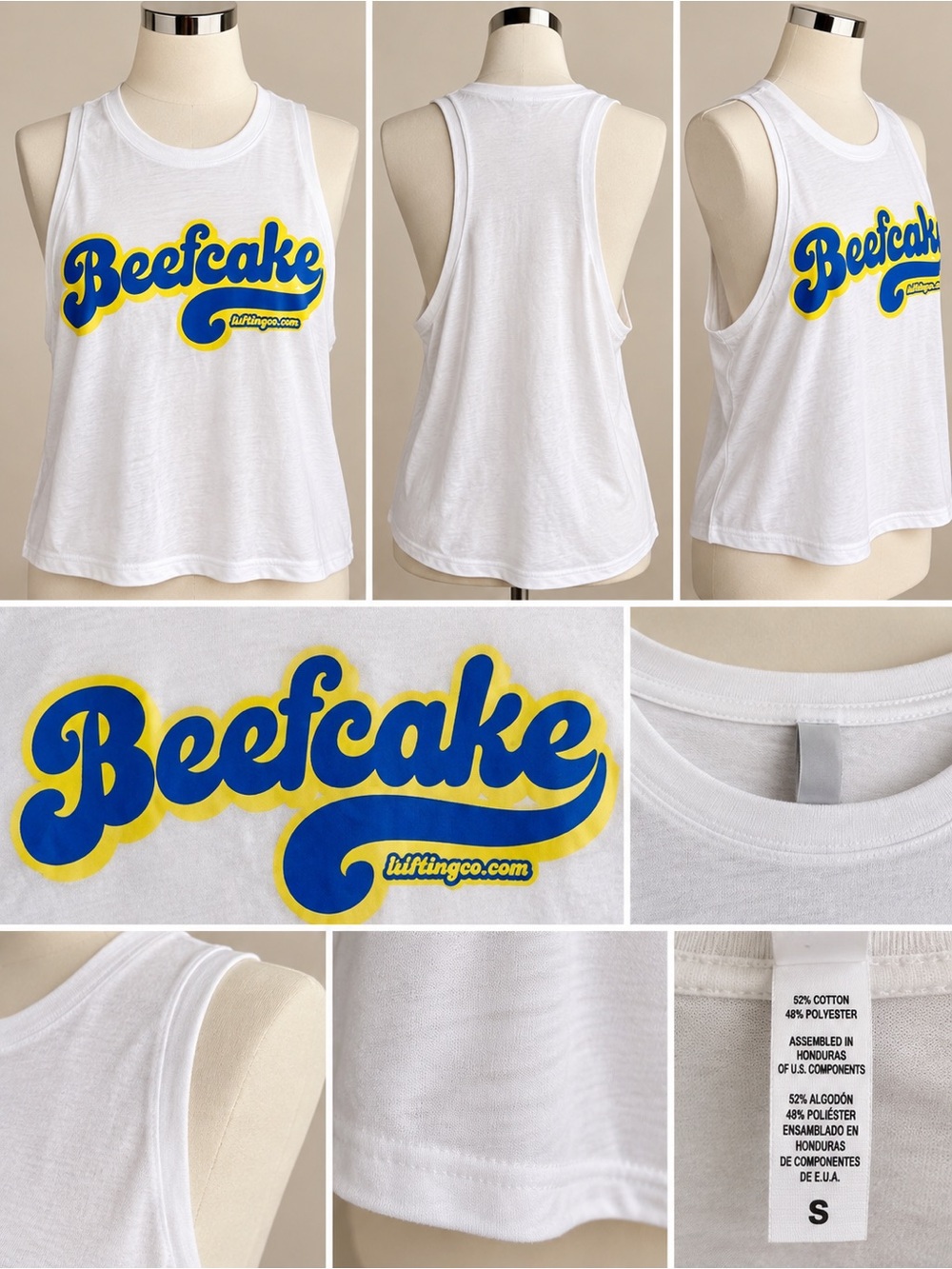 White Graphic Racerback Tank Top